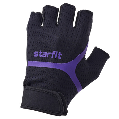 Перчатки для фитнеса Starfit WG-103, черный/фиолетовый (M)