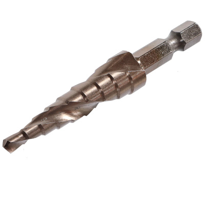 Сверло ступенчатое 1055-S412K по металлу 4-12мм шаг 1мм Р6М5+COBALT, спираль Sturm!