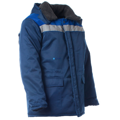 Куртка утепленная мужская "БРИГАДИР" цв.т.синий, васильковый (60-62)120-124/170-176