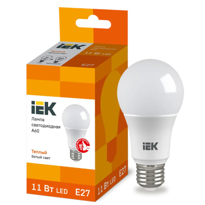 Лампа светодиодная LED 11вт E27 тепло-белый ECO