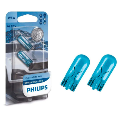 Лампа авт. 12V (4200 K)  W5W 5W W2,1x9,5d (2 шт., блистер) White Vision Philips<