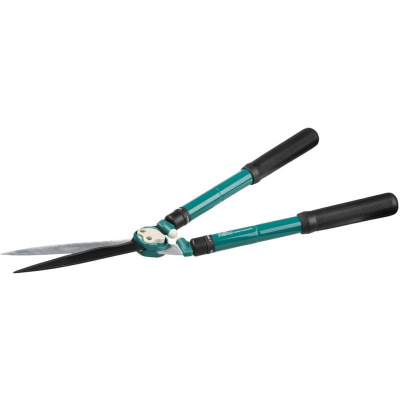 Кусторез RACO с телескопическими ручками иволнообразными  лезвиями, 630-840мм