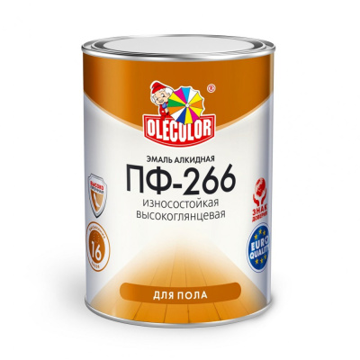 Эмаль ПФ-266 золотистая алк. (0,9кг) OLECOLOR