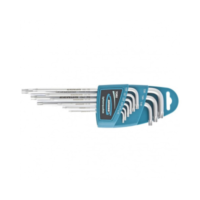 Набор ключей имбусовых TORX-TT, 9 шт: T10-T50, экстра-длин., S2, сатинированные// Gross