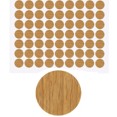 Заглушка самоклеящаяся бук, D13 мм (63 шт.)