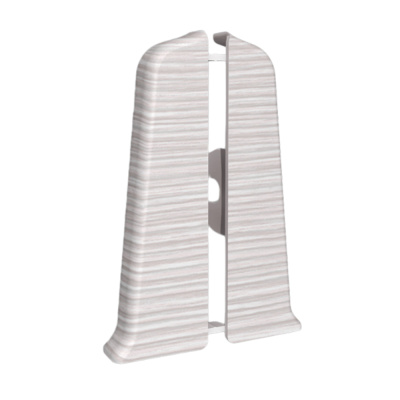 Угол для плинтуса 70мм "Деконика" Алюминий / 186 торцевой (пара)										