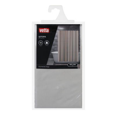 Шторка для ванной тм VETTA Фора, с утяжелителем, полиэстер 80 г/м2, 180x180 см, 2 цвета