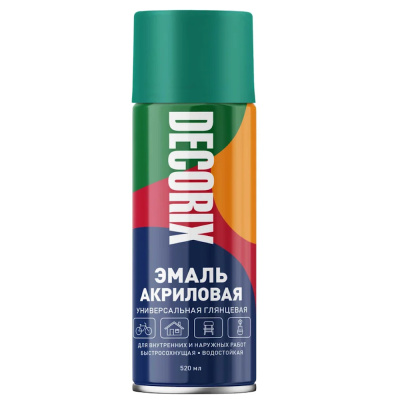 Эмаль аэрозольная универсальная DECORIX, 520, изумрудный