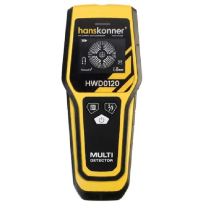 Детектор проводки, до 120мм, проводка-дерево-черные и цветные металлы, 9В, Hanskonner HWD0120 