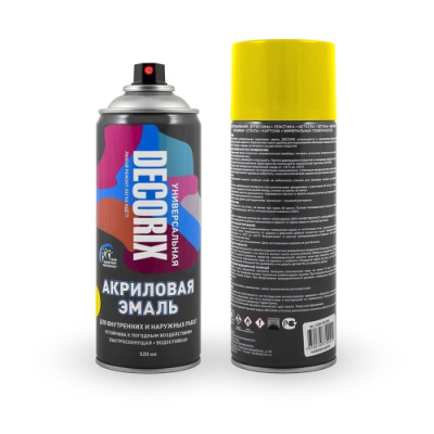 Эмаль аэрозольная универс.DECORIX 520мл,желтый
