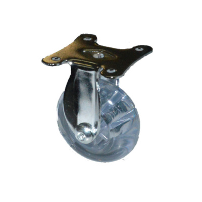 Колесо мебел. поворотное 35мм  (прозрачный PVC)