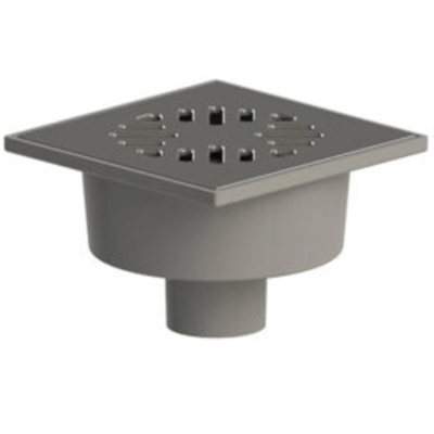 Трап 50  с вертик. спуском  "сухой" затвор ПП, решетка 150*150 нерж. сталь ТАТПОЛИМЕР