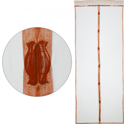 Сетка антимоск. на магнитах птички Капутомоскито 90*210см кор (скотч/кнопк) пл.25г 311268 Рыжий Кот