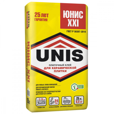 Клей д/плитки ЮНИС XXI 25кг