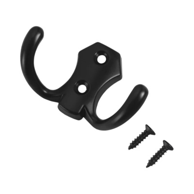 Крючок-вешалка (600,50) (300,50) СТАНДАРТ 306 B BL матовый черный ЕВРОПАКЕТ 