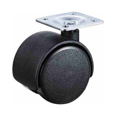 Колесо мебел. поворотное 40мм  (черный пластик)