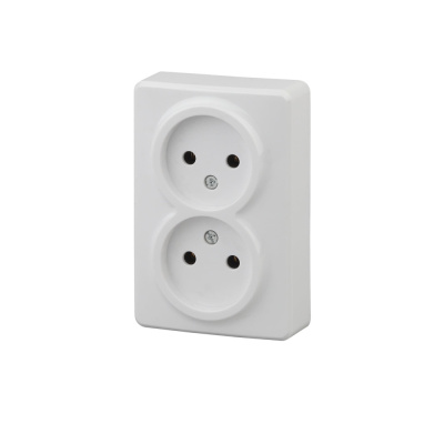 Розетка ЭРА 2P, 16A-250В, IP20, ОУ, Эра Эксперт, белый, 11-2201-01 (1/20) 