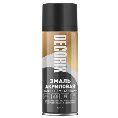 Эмаль аэрозольная "металлик" DECORIX, 520, чёрный