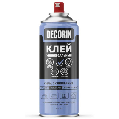 Клей эрозольный универсальный DECORIX,  520 мл