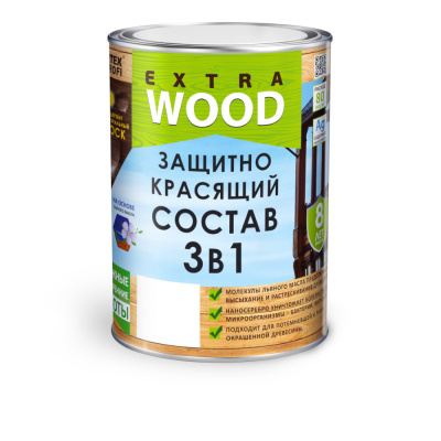 Состав защитно-красящий 3 в 1 для древесины WOOD EXTRA Белый КАРЕЛИЯ (0,75 л)