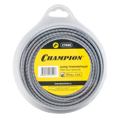 Корд трим.CHAMPION  Platin Saw 3.0мм*24м (зубчатый), CHAMPION, КИТАЙ, C7069