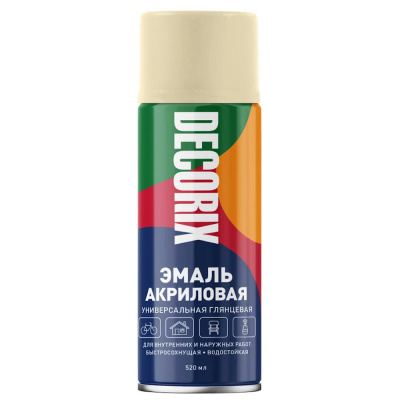 Эмаль аэрозольная универсальная DECORIX, 520, кремовый