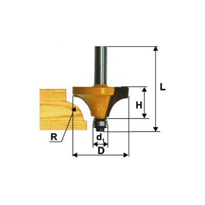 Фреза кром калевочная ф44,5х22мм R15,8мм хв 1