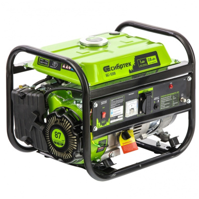 Генератор бензиновый БС-1200, 1 кВт, 230 В, 4-х такт., 5,5 л, ручной стартер// Сибртех