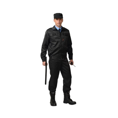 Костюм "Вымпел" куртка, брюки (тк.смесовая) черный р.  96-100/170-176