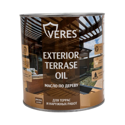 МАСЛО ПО ДЕРЕВУ "EXTERIOR TERRASE OIL" ДЛЯ НАРУЖНЫХ РАБОТ ТИК 0,85 Л (1/14) "VERES"
