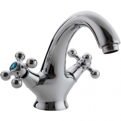 Смеситель д/раковины керам.кран-букса FRAP руч/крест,хром F1019 