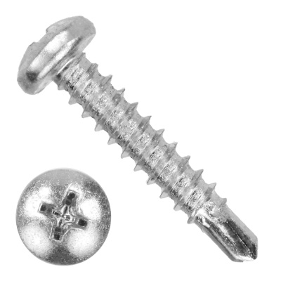 Саморез с полукруглой головкой с буром 4,8x70 A2  DIN 7504M 