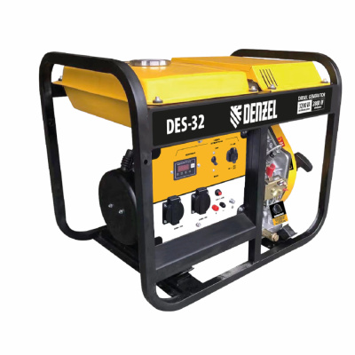 Генератор дизельный DES-32, 3,2 кВт, 230 В, 11 л, ручной стартер// Denzel