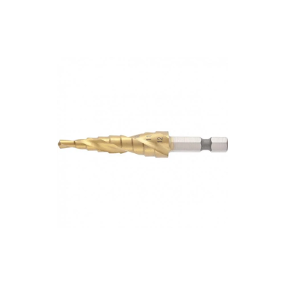 Сверло ступенчатое,4-5-6-7-8-9-10-11-12 мм, HSS, спиральный проф., шестигр. хвостовик// MATRIX