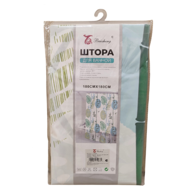 Штора для ванной 180см х 180см, ПЭВА, арт.A-058A