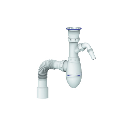 Сифон 1 1/2*40 А320V с носиком, с гофрой 40*40*50  UNICORN