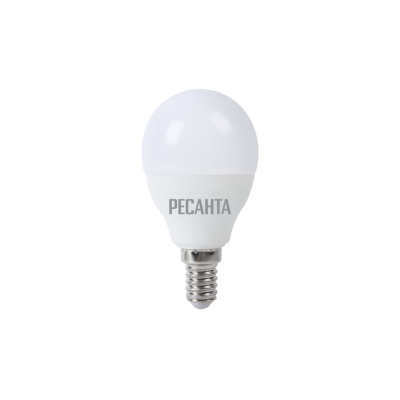 Лампа светодиодная LL-R-G45-7W-230-3K-E14 (шар, 7Вт, тепл., Е14) Ресанта 