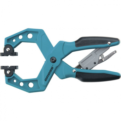 Струбцина клещеобразная, пластиковый корпус,храповый механизм жесткой фиксации,2-1/4"/58 мм// GROSS