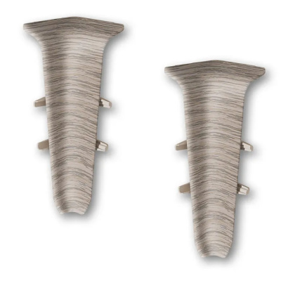 Угол для плинтуса 70мм "Деконика" Дуб снежный / 215 наружный (комплект)										