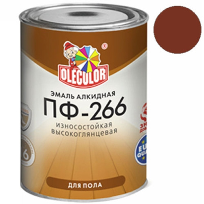 Эмаль ПФ-266 красно-коричневая алк. (5кг) OLECOLOR