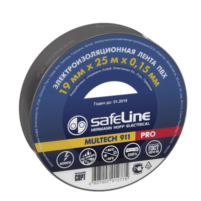 Изолента 19/25 черный Safeline