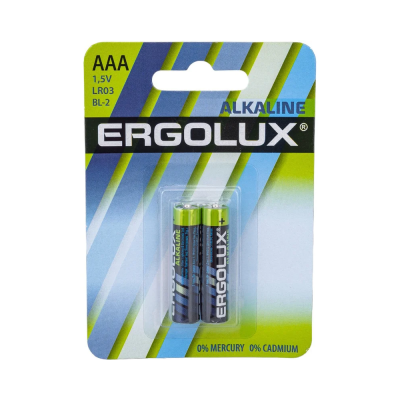 Элемент питания Ergolux LR03/286 BL2