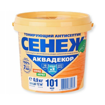 Антисептик тонирующий СЕНЕЖ АКВАДЕКОР Х2-101 (иней)-0,9кг