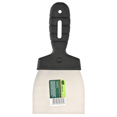 Шпательная лопатка из нержавеющей стали, 100 мм, пластмассовая ручка // СИБРТЕХ