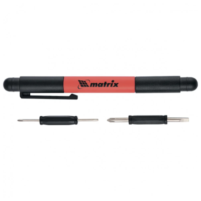Ручка-отвертка с комбинированными битами для точных работ, PH0, PH000, SL1.5, SL3 CrV// Matrix