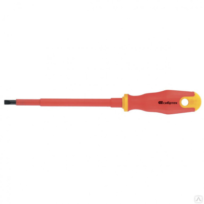 Отвертка диэлектрическая SL6,5х150 мм, CrV, до 1000 В, двухкомпонентная рукоятка// Сибртех
