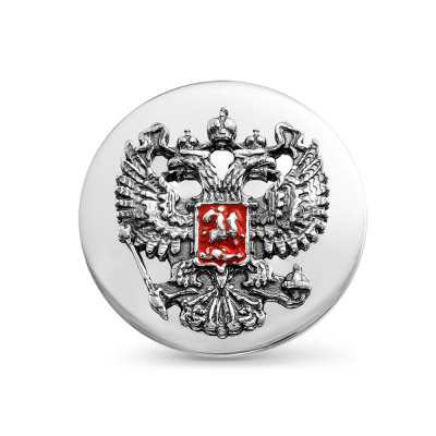 Значок световозвращающий 56 мм ГЕРБ РФ Белый