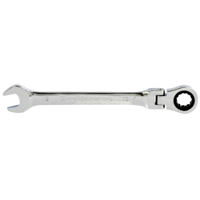 Ключ комбин. трещоточный 12мм, CrV, шарнирный, зеркальный хром // Matrix Professional