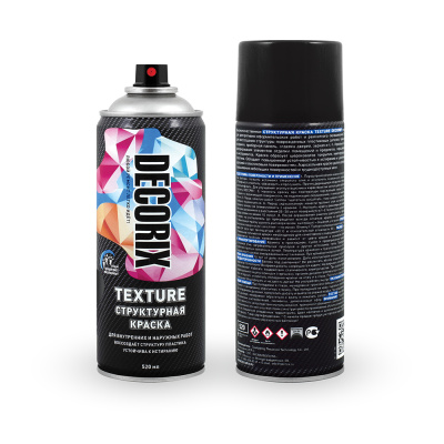 Краска аэрозольная структурная TEXTURE DECORIX, 520 мл, чёрный текстурный