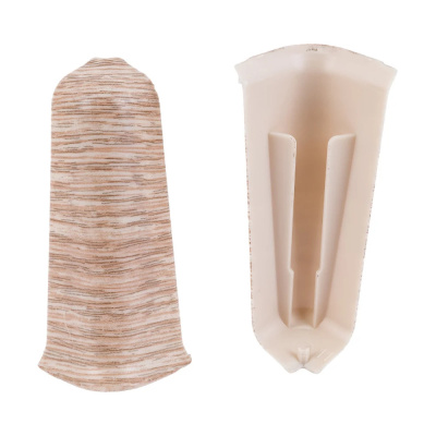 Угол для плинтуса 70мм "Деконика" Дуб латте / 229 наружный (комплект)